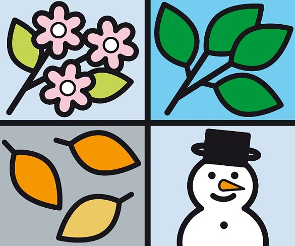 Symbolische Darstellung von den Jahreszeiten