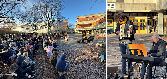 Schüler und Lehrkräfte singen gemeinsam