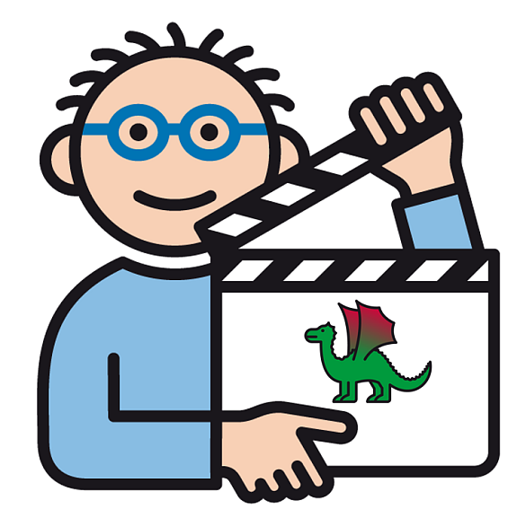 Symbolische Darstellung von Dreharbeiten