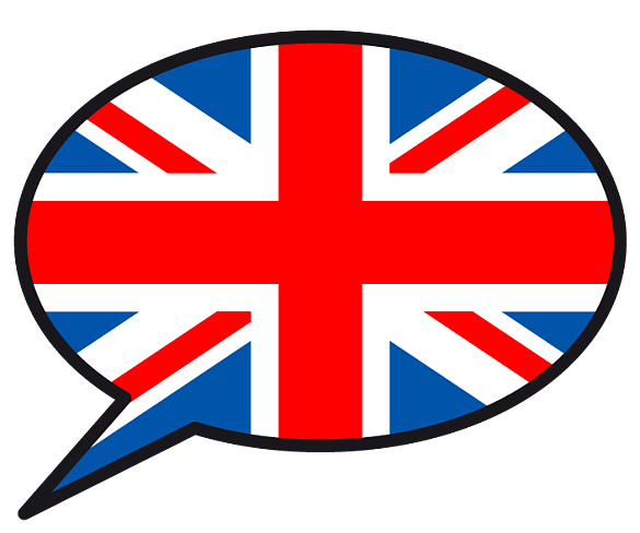 Sprechblase mit englischer Flagge