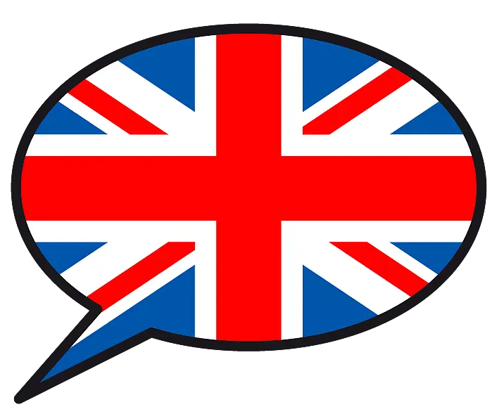 Sprechblase mit englischer Flagge