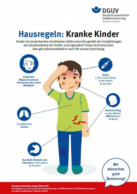 Symbolische Darstellung eines Kindes mit Erkältungssymptomen