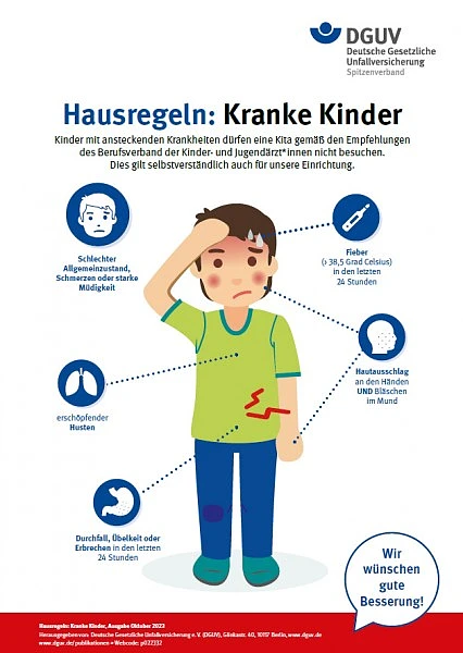 Symbolische Darstellung eines Kindes mit Erkältungssymptomen