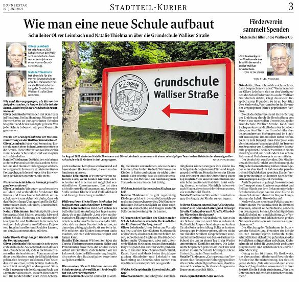 Zeitungsartikel vom Stadtteil-Kurier