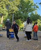 Schüler:innen beim Spendenlauf