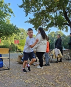 Schüler:innen beim Spendenlauf